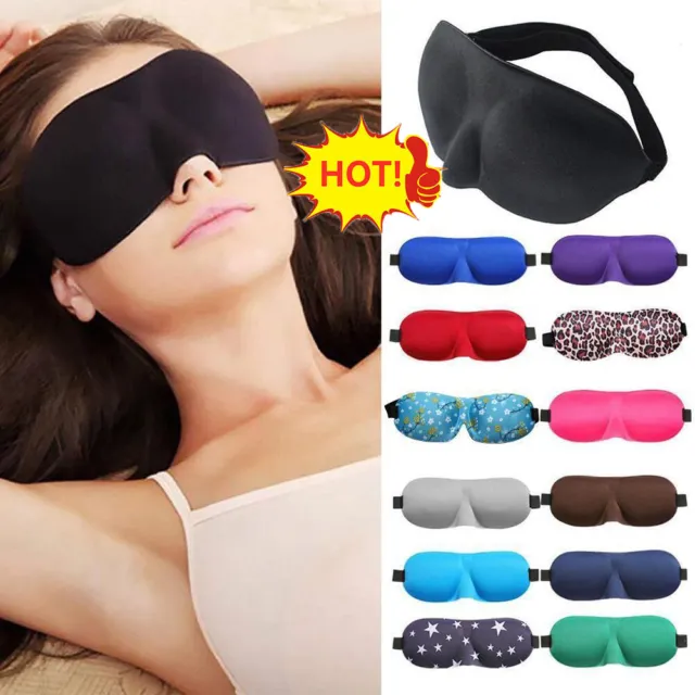 3D Travel Eye Mask Sleep Padded Shade Cover Rest Relax Sleeping Blindfold 2DP5