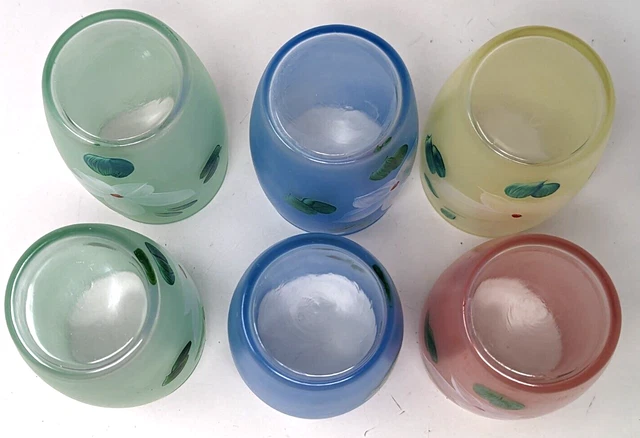 VTG Bartlett Collins Gay Fad Hand Painted Floral 6 Tumbler Drinking Glasses AA23 3