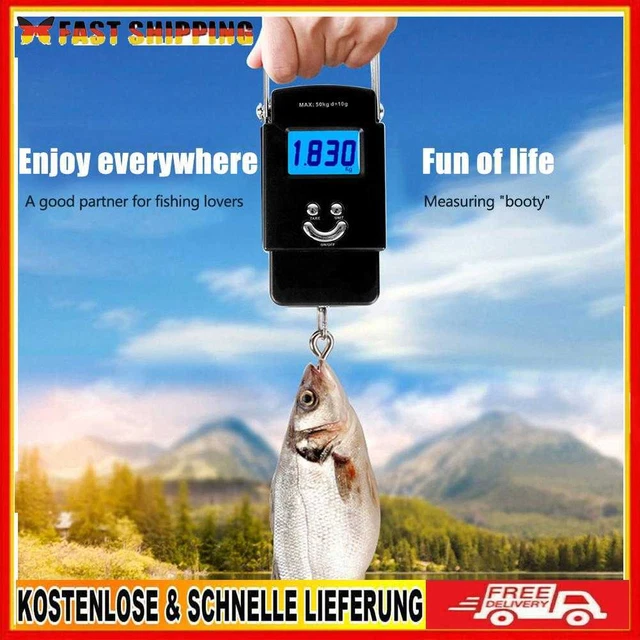 Portable 110lb 50kg Electronic Weighing Hanging Hook Scale Mini Digital Scales