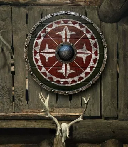 Viking Shield Medieval Wooden Round Authentic Battleworn Norse Battle Armor