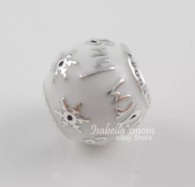 OLAF authentique DISNEY PANDORA argent/blanc émail BONHOMME DE NEIGE charme/perle NEUF 3