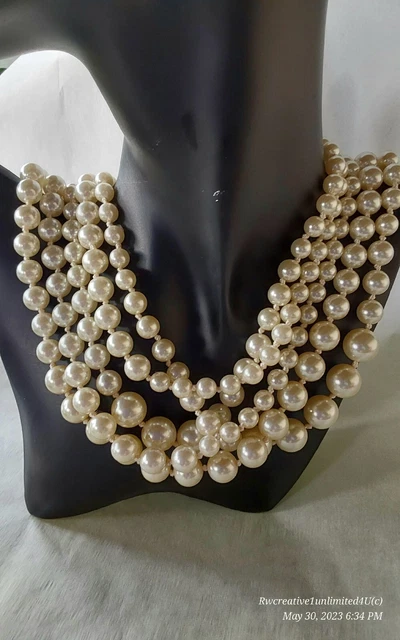 J.Crew MultiStrand 22"Graduated Fx Pearl Statement Event Necklace Cpics C625+itm J.Crew MultiStrand 22"Graduated Fx Pearl Statement Event Necklace Cpics C625+itm