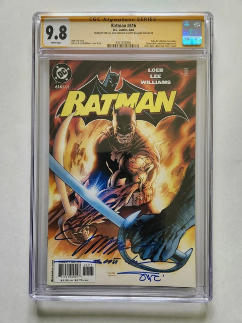 Batman 616 Hush CGC 9.8 3x Signed Jim Lee Scott Williams Alex Sinclair