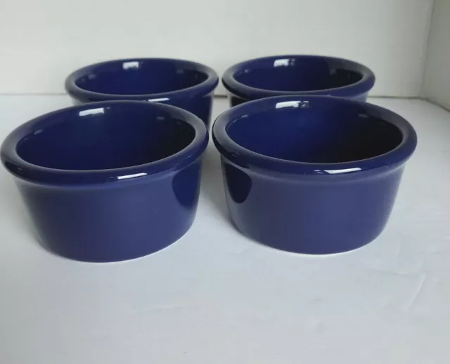 CHANTAL Cobalt Blue Baking RAMEKIN Custard Cups - Set of Four (4)