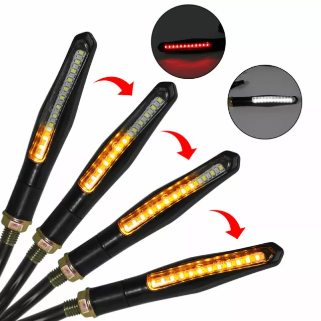 Universal Motorcycle LED DRL Brake Light Turn Signal Indicators Blinker Lamp DA