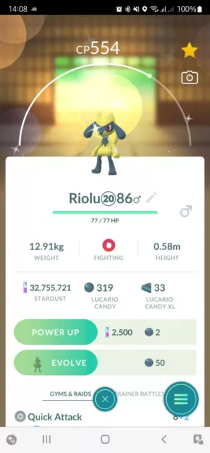 Pokémon Go - Shiny Lucario *- TRADE Unregistered 1M Stardust