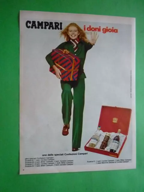 Bitter Cordial Campari Advertising 1 Page Original 1973 Packages Gift