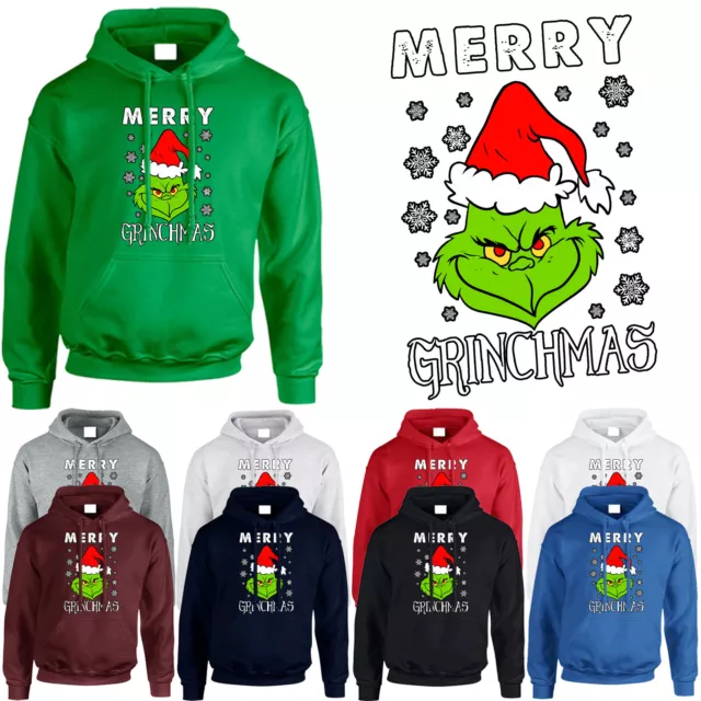 Grinch Mens Hoodie Xmas Tree Merry Christmas Novelty Festive Funny Gift Hoody