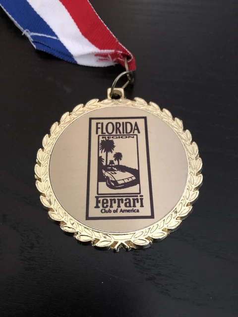 Rare Ferrari Club Of America Florida FCA F1 Badge Trophy Medal Photo 2