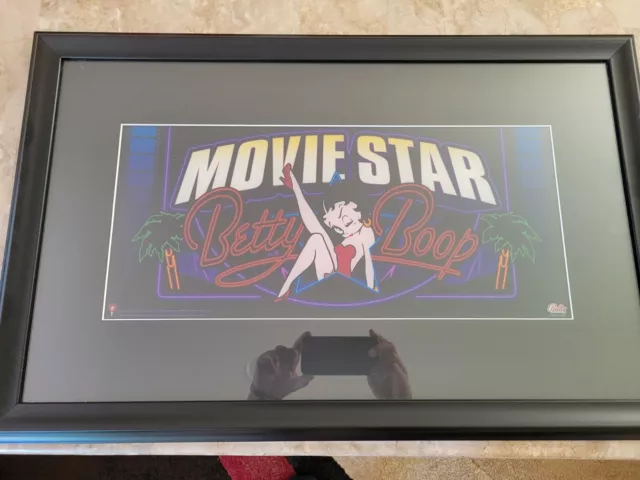 2001 Bally Casino BETTY BOOP "MOVIE STAR" Slot Cut Glass Decor - Customed Framed
