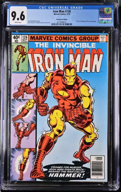 Iron Man #126 Cgc 9.6 White Pages // Tos #39 Cover Homage Marvel 1979