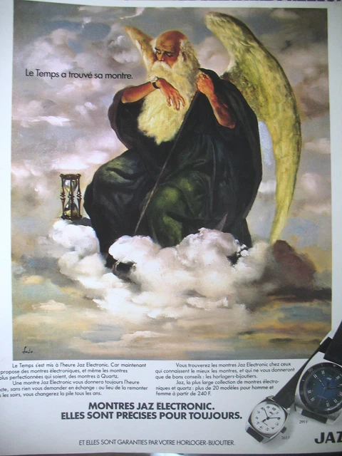 Publicite De Presse Jaz Horlogerie Montres Electronic Illustration Ludo Ad 1975