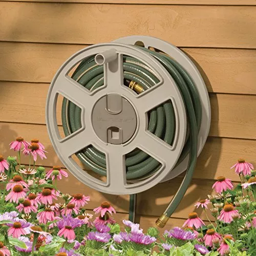 Garden Hose Sidetracker Reel 100 Foot Capacity Wall Mounted Outdoor Heavy Duty