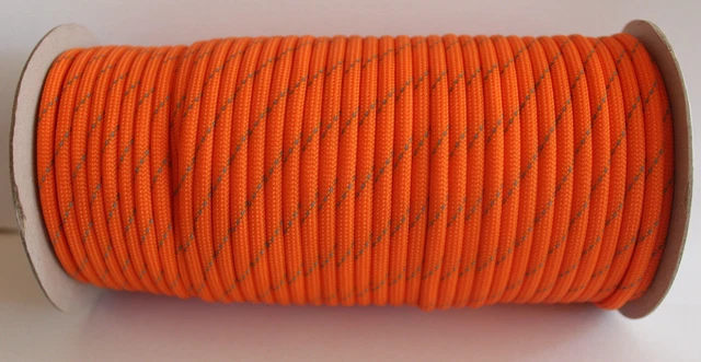 2 meter Paracord 4 mm reflektierend orange 60% Polypropylan 40 % Polyester