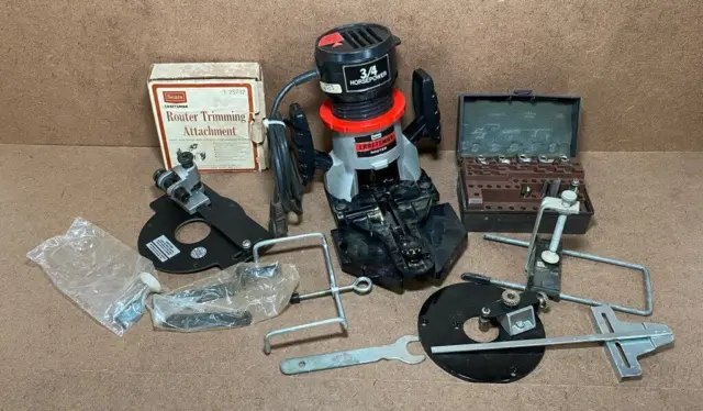 Craftsman Router Model 315.17310 w/Attachments and Bits VTG