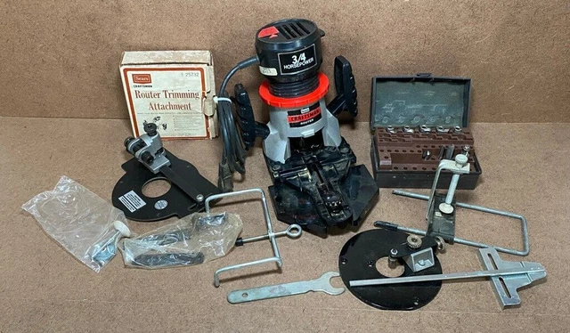 Craftsman Router Model 315.17310 w/Attachments and Bits VTG