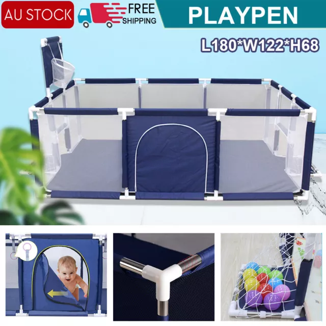 Baby Playpen Play Mat Interactive Safety Gate Slide Fence Game Gift 12 Panels