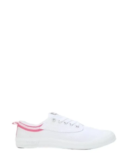 Dunlop Volleys Womens International Volley Canvas Casual Shoes Lace White Pink