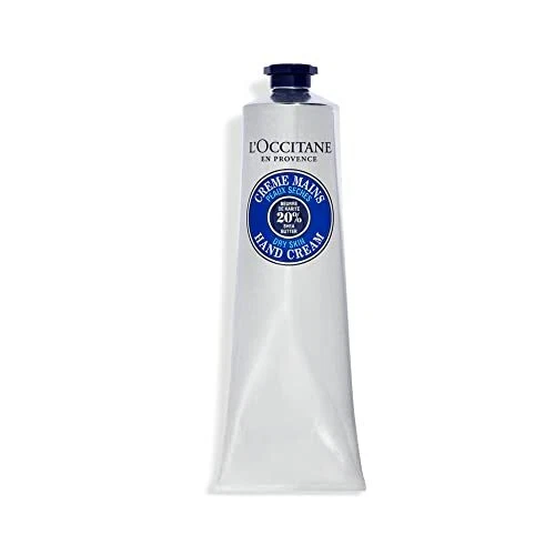 Crema de manos con manteca de karité L'OCCITANE 150 ml, cuidado de manos de lujo, 20% comercio justo, seca