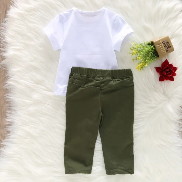 2PCS Toddler Baby Girl Outfits T-shirt Tops+ Hole Pants Kids Clothes Set 6