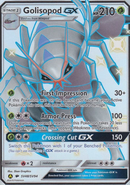 Golisopod GX - SV48/SV94 SM11.5 Hidden Fates - Shiny Fullart EN NM Pokemon