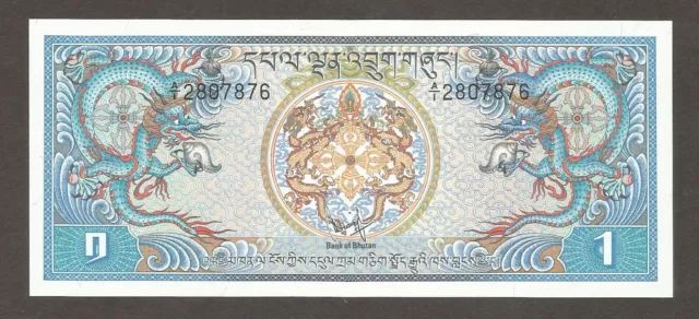 Bhutan 1 Ngultrum N.D. (1978); UNC; P-5; L-B105a; Simotokha Dzong Palace