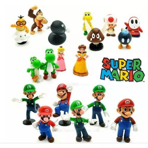 18pcs Super Mario Bros Action Figures Figurines Set Cake Topper Decor Kid Toy