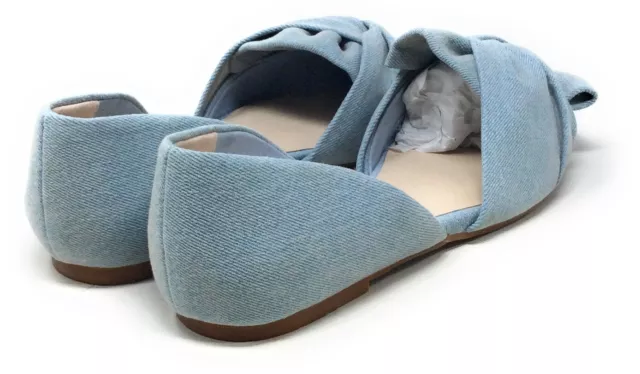 BC Footwear Womens Snow Cone Knot Flat Pointed Toe Light Blue Size 8 M 3