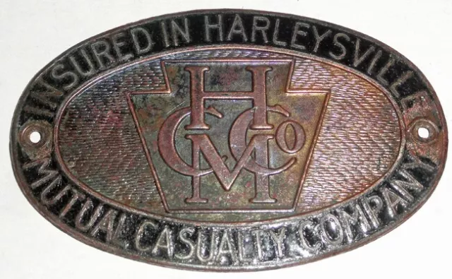 License Plate Topper Harleysville Mutual Casualty Comp Radiator Badge  Vintage