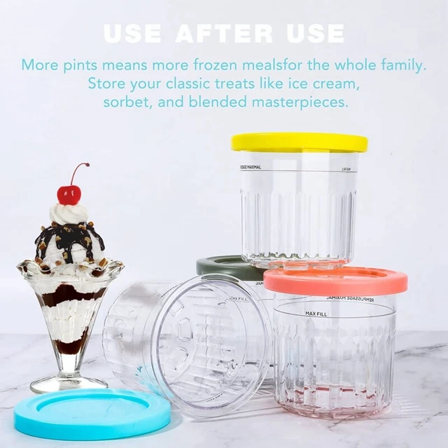 Tessco Juego De 3 Recipientes De Helado Para Helado Casero, Tapas De Silicona, Sin Fugas, Reutilizables, Para Congelador, 1.5 Cuartos De Galón Cada Uno, Incluye 1 Cuchara De Helado De Acero