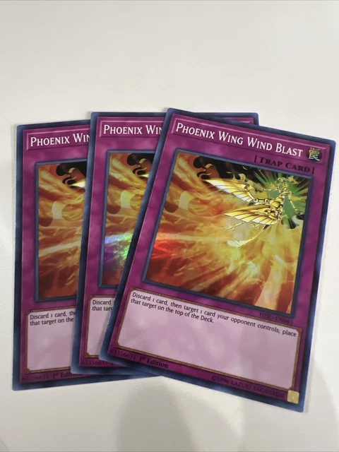 X3 Yugioh Phoenix Wing Wind Blast HISU-EN045 Super Rare NM