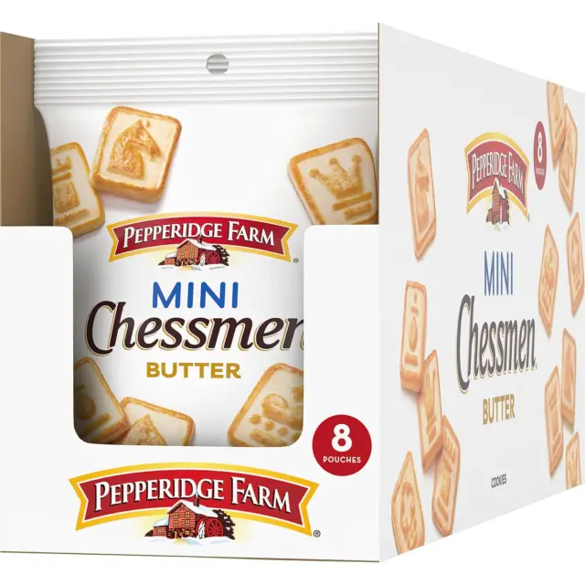 Chessmen Minis Butter Cookies, 8 Snack Packs, 2.25-Oz. Each (Pack of 8)