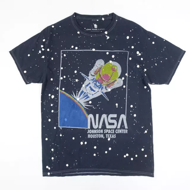 JUNK FOOD Blu Piccolo Nasa Spazio Shuttle Scienza Houston Texas T-Shirt Da Nuovo