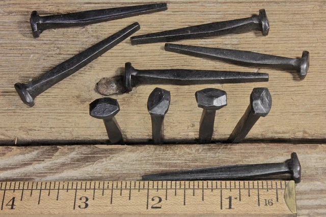 2" Rose head 10 nails antique square wrought iron vintage rustic Decorative look