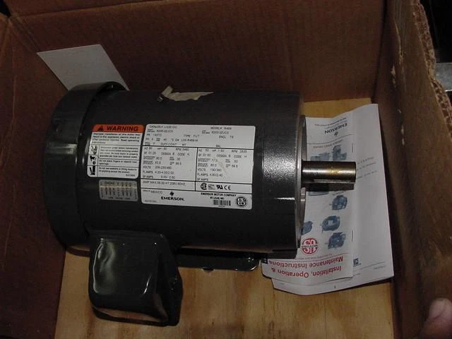 Emerson R459/4Lx10 1-1/2 Hp Electric Motor 208-230/460 Volt Single Shaft 93652