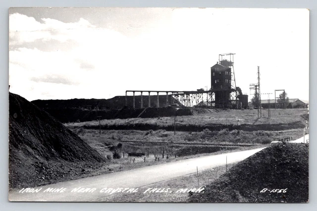 RPPC Iron Mine Near Crystal Falls Michigan Real Photo P718