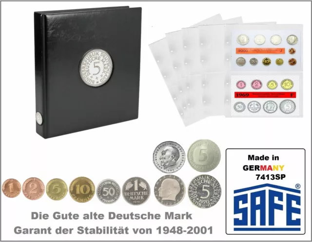 SAFE-7413-SP Münzalbum-Deutschland-DM-Kursmünzensätze im Blister Premium