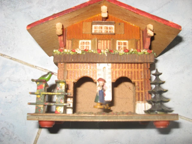 Ancien Baromètre PVC Tête De Bouquetin - Déco Chalet Montagne Vintage