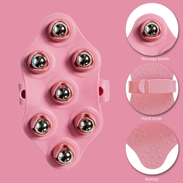 Massage Glove Body Massager with Metal Roller Ball for Neck Foot Full Body Care 3