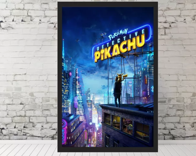 Pokemon Detective Pikachu movie poster - 11x17" Framed Poster Gift Poster