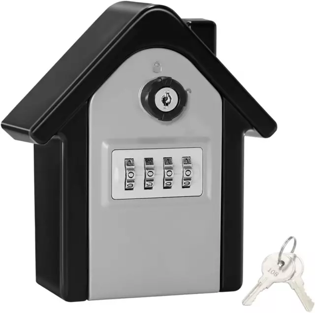 WACCET Key Lock Box, Extra Large Key Safe Outdoor Large Capacity Key Box Wall 4