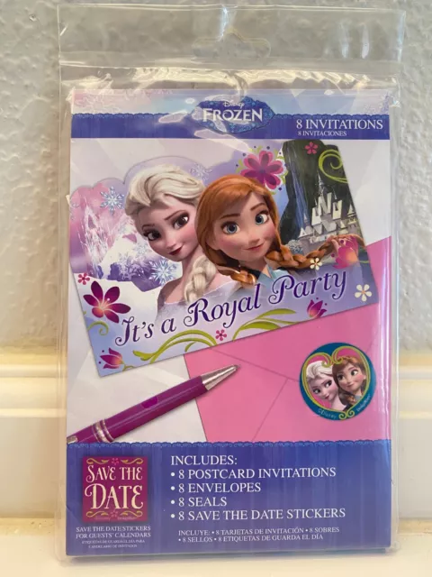 Disney Frozen Birthday Party Postcard Invitations Envelopes Seals Save the Date