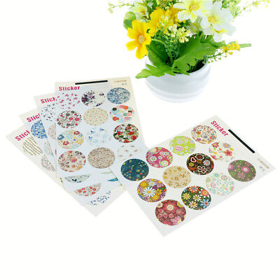 60 pegatinas de sello de etiqueta de papel floral para embalaje de galletas de regalo hágalo usted mismoAGS0