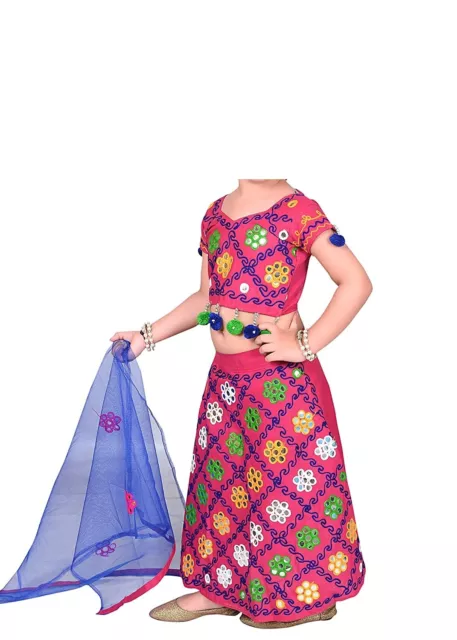 Indiano Navratri Abbigliamento Lehenga Choli & Patata per Bambine Multicolore