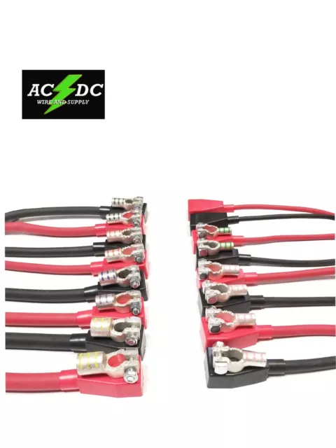 Battery Cable Ends Copper Top Post Terminal Connectors 4 GAUGE THUR 4/0 W/ BOOTS