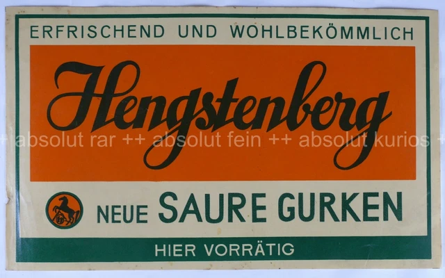 Antikes Werbeplakat Hengstenberg Saure Gurken um 1930