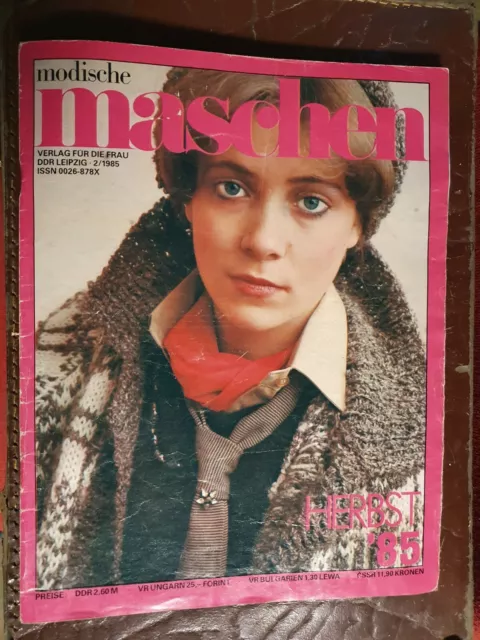 original DDR Zeitschrift Modezeitschrift Stricken MODISCHE MASCHEN 1985