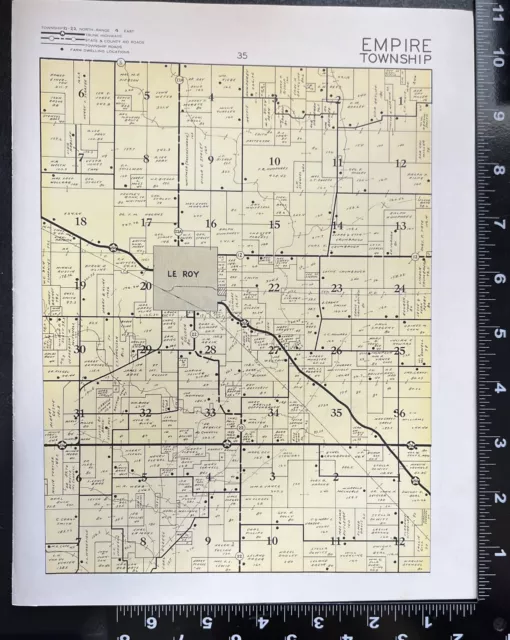 Plat Map IL 1957 Empire Township Advertisement McLean County
