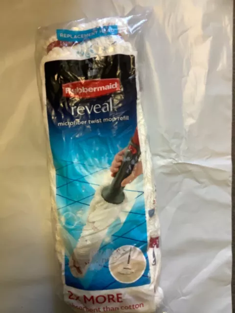 Rubbermaid Reveal Microfiber Twist Action Mop Refill Washable NEW Sealed