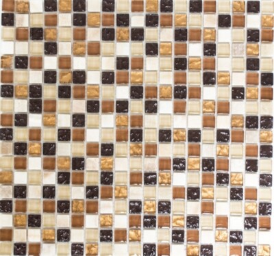 Braun Carreaux de Mosaique Auto-Adhésif Translucide Pierre Beige Braun Rectangle 